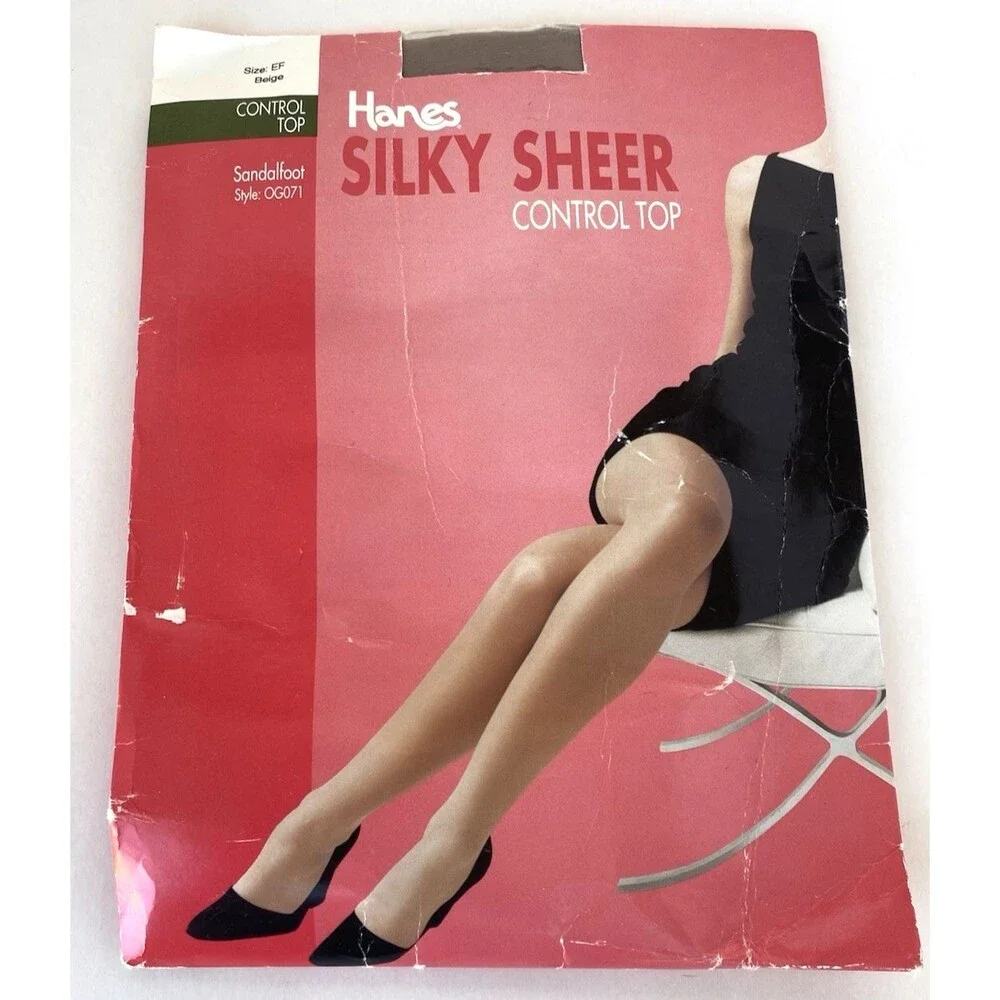 Vintage Hanes Pantyhose Lot of 3 Silk Sheer Control Top New in Box